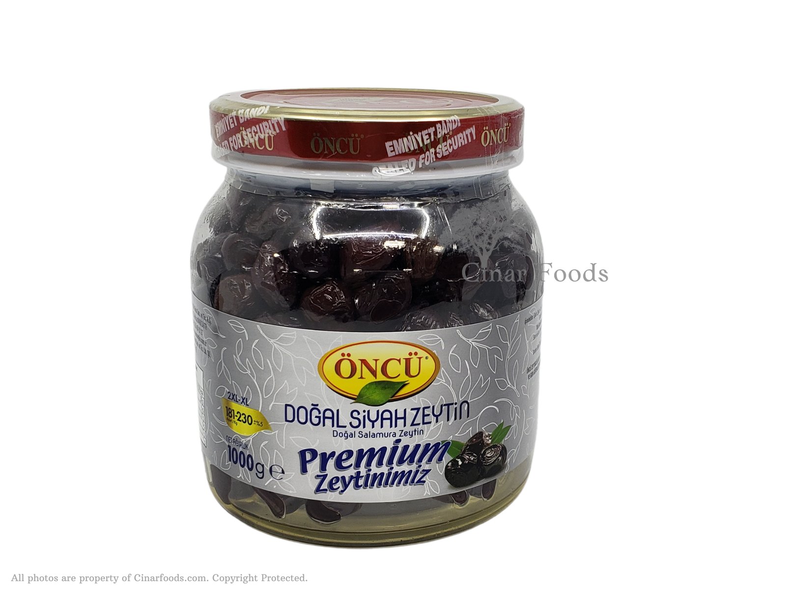 Oncu Black Olive Premium - Size 2XL - Siyah Zeytin (35.2 oz / 1 kg)