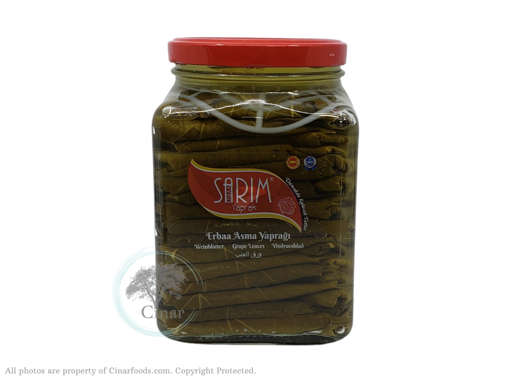 Sarim Erbaa Grape Leaves in Brine (JAR) - Asma Yapragi (35.2 oz/ 1000 gr)