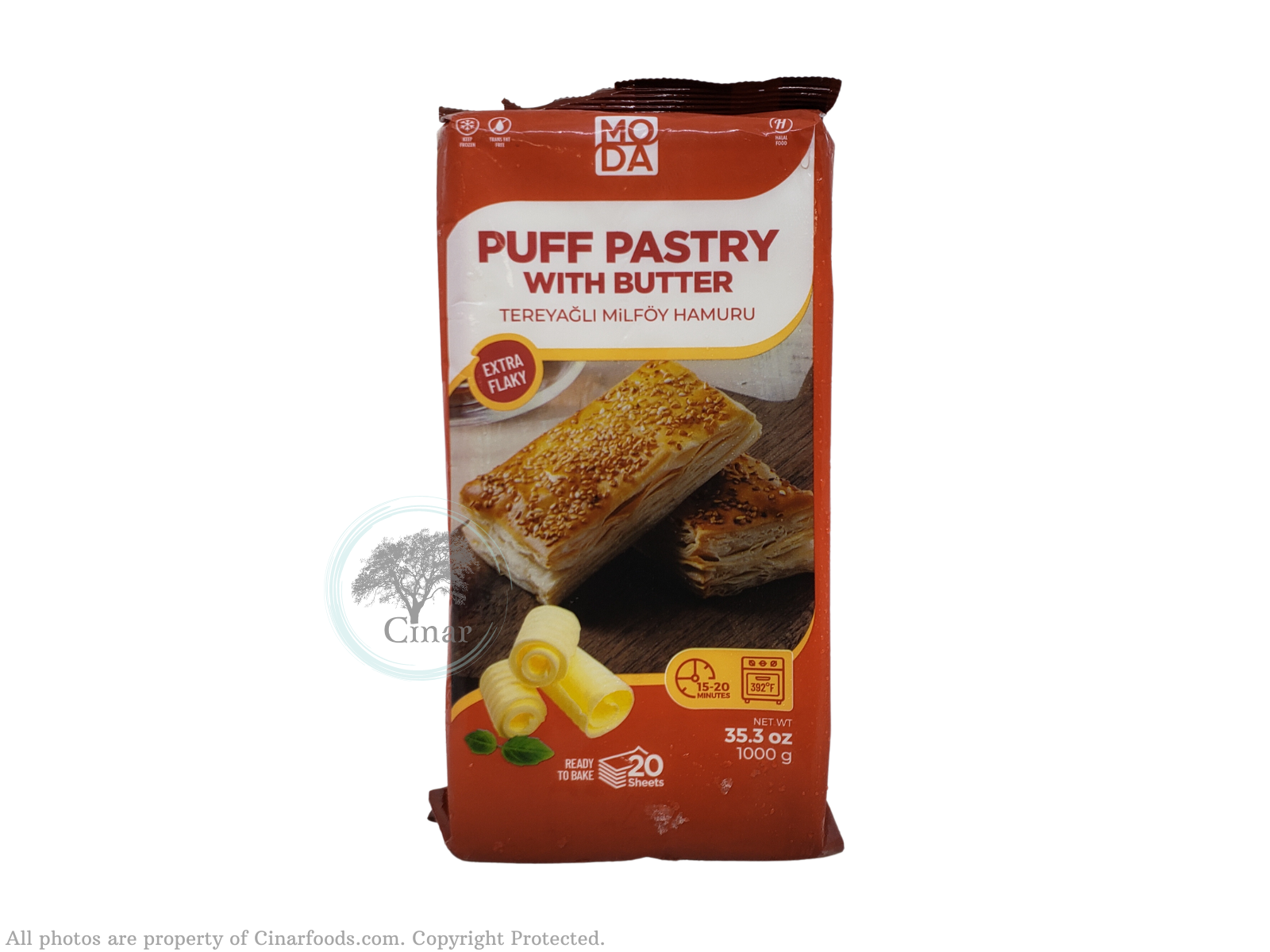 Moda Puff Pastry with Butter - Milfoy Hamuru Tereyagli - 20 Pieces (35.2 oz / 1 kg)