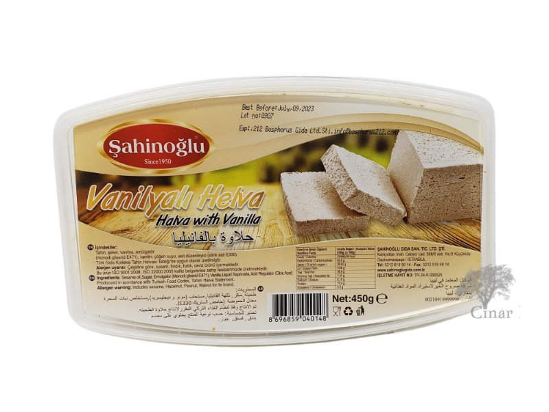 Sahinoglu Vanilin Halva - Vanilyali Tahin Helvasi (15.8 oz / 450 gr)