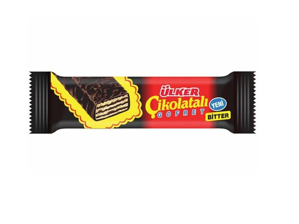 Ulker Cikolatali Gofret Wafer BITTER (1.37 oz / 39 gr) BOX (24 ADET)
