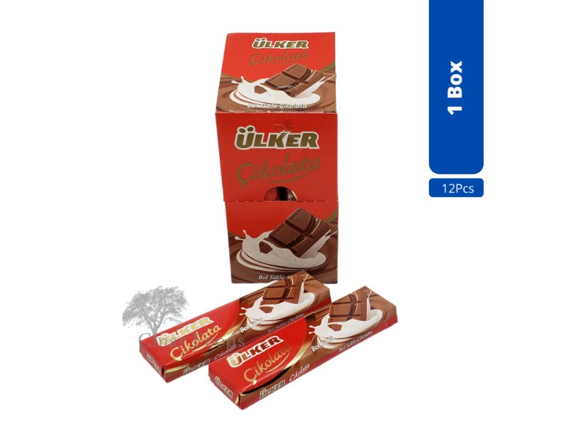 1 Box (12 each) Ulker Milk Cholate Bars - Bol Sutlu Cikolata (1.0 oz / 30 gr)