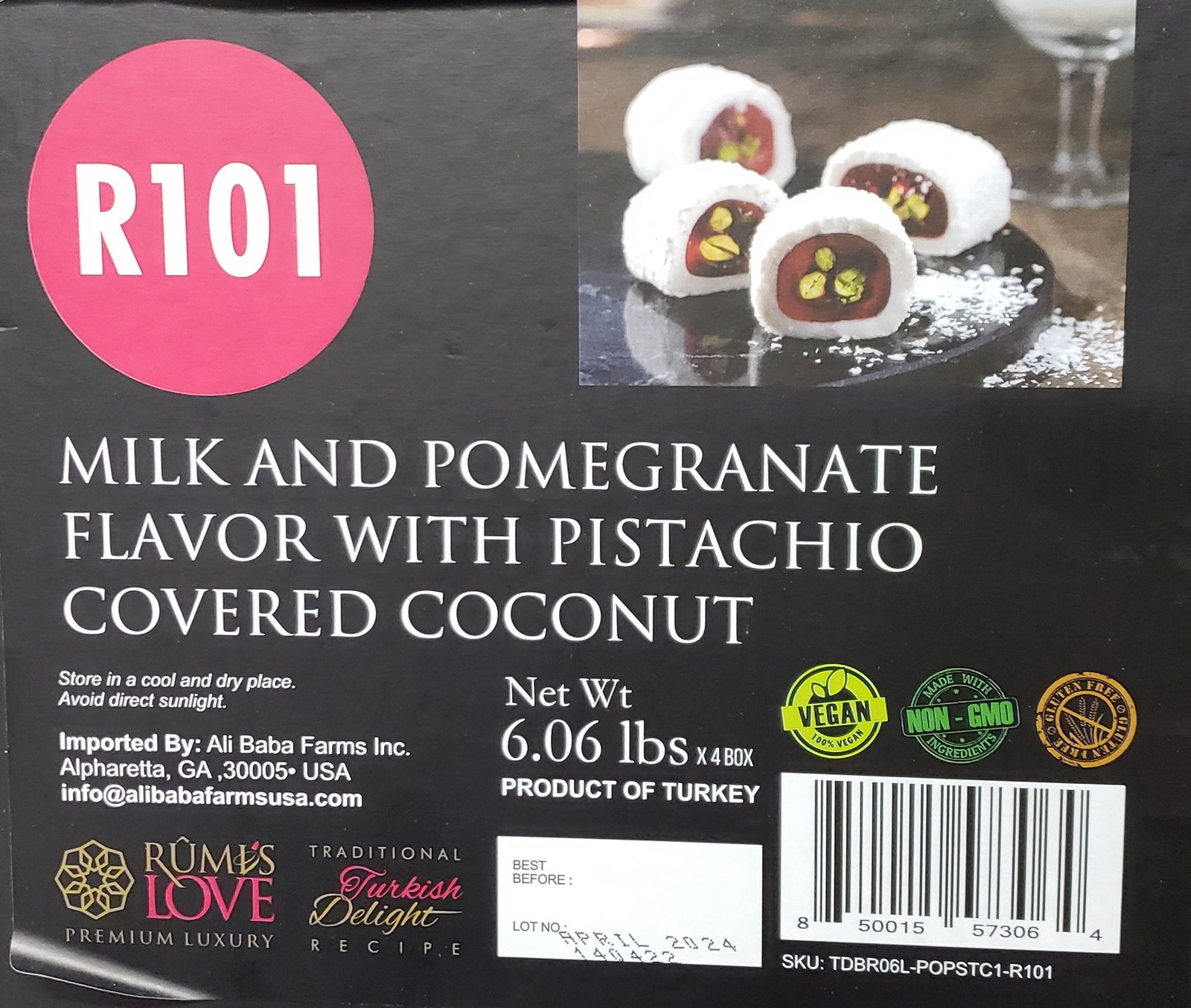 Rumi's Love R101 - Premium Luxury Turkish Delight (6 lbs 2.75 kg)